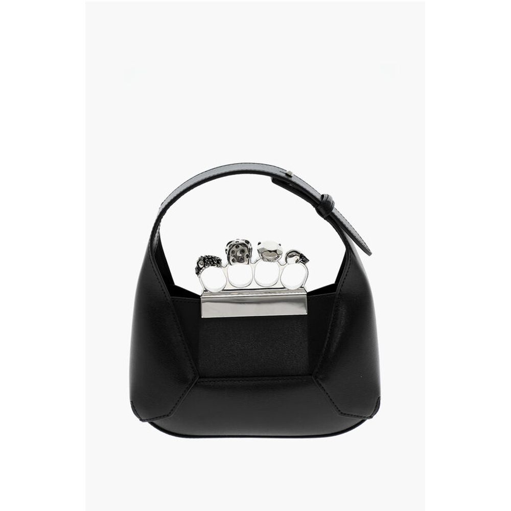 Alexander McQueen JEWEL KNUCKLES deri hobo çanta